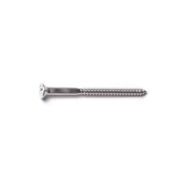 Midwest Fastener Wood Screw, #6, 2 in, Plain 18-8 Stainless Steel Flat Head Phillips Drive, 15 PK 79125 - main